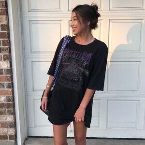 Recycled Karma Black Graphic Mini Dress